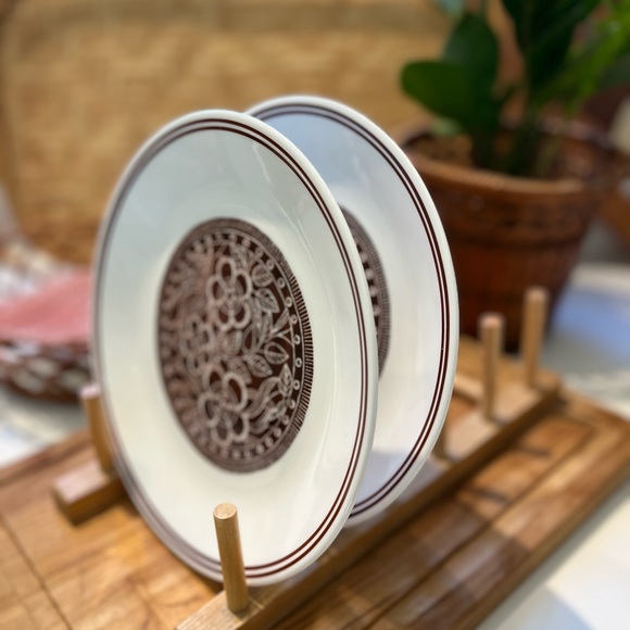 S/2 Corelle brown Batik plates - Picture 4 of 7